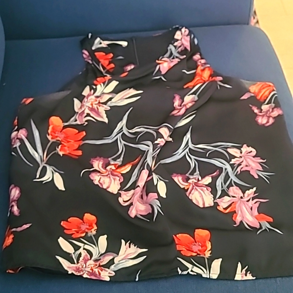 Mango Silk Floral Blouse